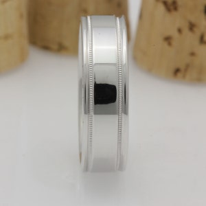 Milgrain Edged, High Polish, Comfort Fit Wedding Band, Gold Ring, Platinum Ring, Wedding Band