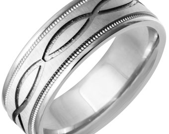 Polished 10k White Gold Infinity Ring - Size 6, Promise/Wedding/Anniversary Band (1.4g Average Weight) - View #3