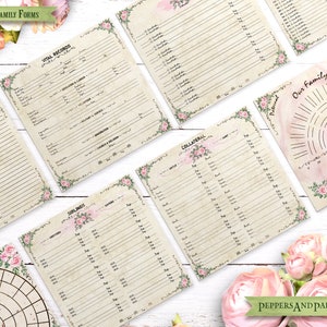 Family Tree Workbook, Genealogy Forms, Ancestry Record Keeping, 50 page Ancestry Scrapbook kit, YOU PRINT, 12x12 Family Organizer, FT136 image 4