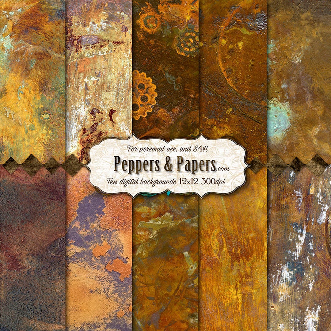 Rust Digital Backgrounds, 10 Unique Deep Texture 12x12 Backgrounds for ...