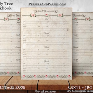 Family Tree Workbook, Genealogy Forms, Ancestry Gift for parents, Workbook for adult children, Family Tree Printable gift for Wedding, FT04 image 7