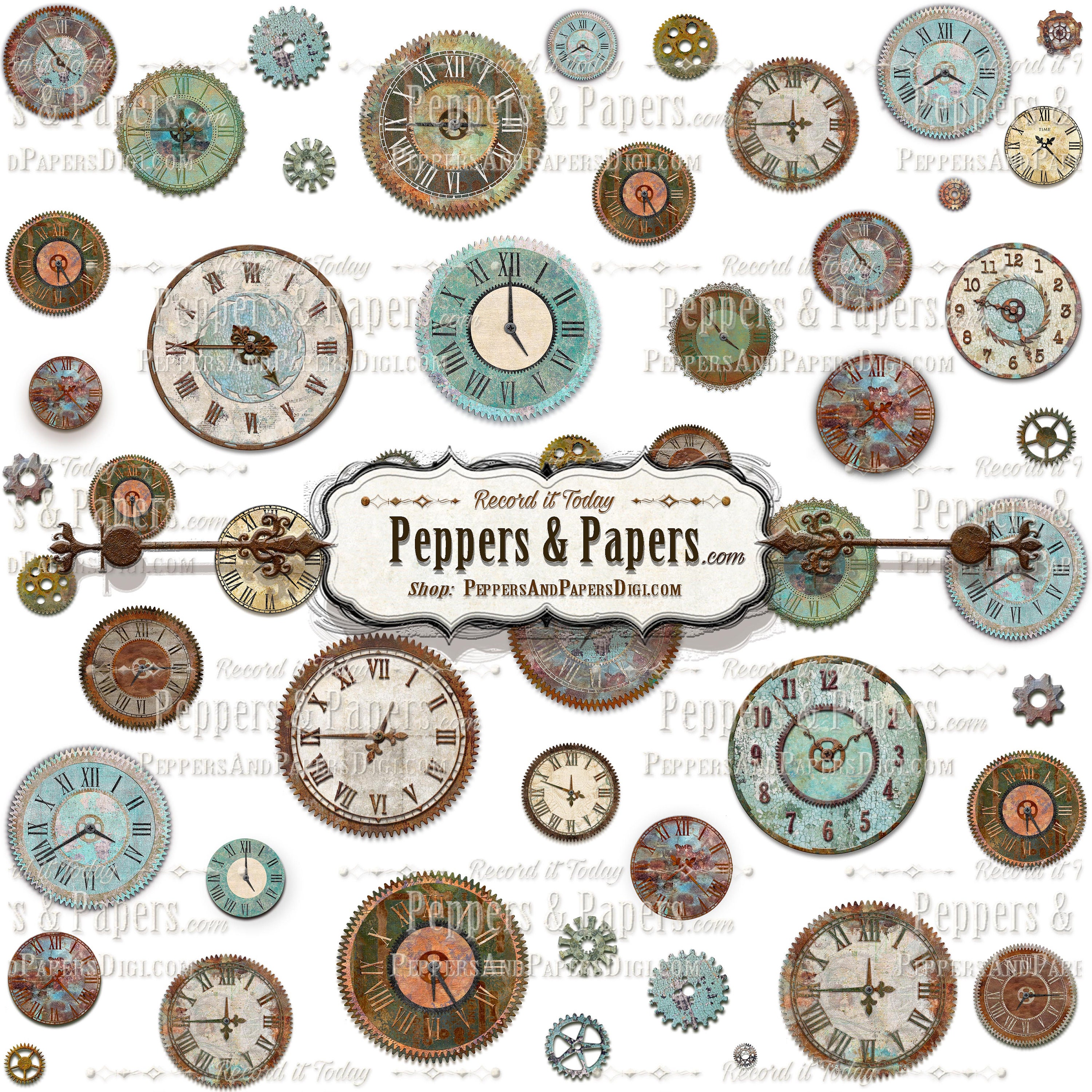 Vintage Clock Overlay 1 overlay with transparent background Etsy