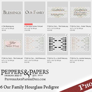 Family Tree Hourglass Pedigree, YOU PRINT, Editable Ancestry Chart, Customizable, 5 Generation Ancestry Gift, 16x20 Genealogy Chart, FT106 image 10