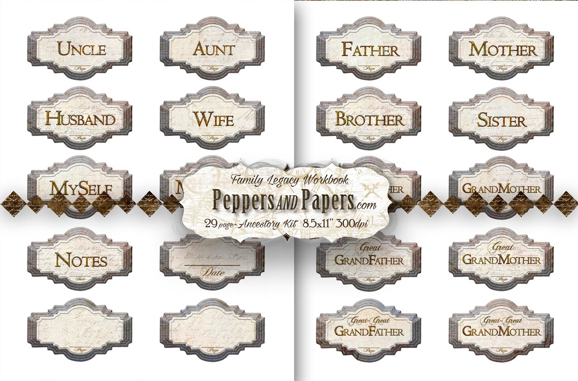Family Tree Workbook YOU PRINT 8.5x11 29 Pages Ancestry - Etsy