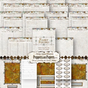8.5x11 Heraldry Pedigree Chart scrapbooking 3 Generation ...