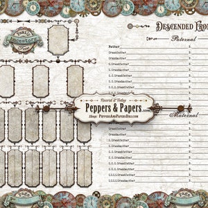 Family Tree Workbook Forms, Ancestry Gift for family, Ancestry Workbook for Descendants, 8.5x11 YOU PRINT, 231 page Family Organizer, FT02 image 7