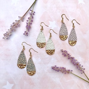 Hammered-look ceramic drop earrings
