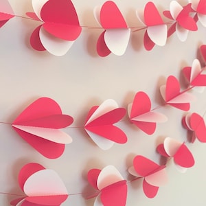 3D Heart Garland. Wedding Garland.Engagement Party Decoration. Bridal Shower Decor. Heart Garlands.