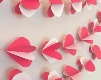 3D Herz Girlande. Hochzeitsgirlande.Verlobungsparty Dekoration. Braut Shower Dekor. HerzGirlanden.