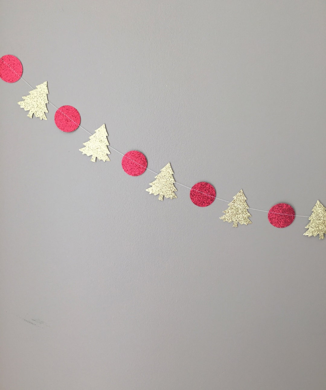 Red and Gold Christmas Tree Garland Holiday Decoration Etsy