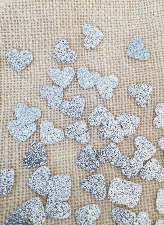 Silver Glitter Heart Confetti,Wedding Confetti,Bridal Shower Decor,Silver Wedding Decor,Silver Glitter Heart,Table Decor, Party Confetti