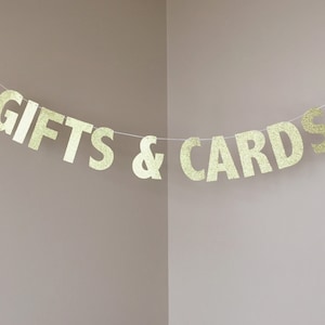 Gifts and Cards Gold Glitter Sign, Wedding Sign, Gifts Sign, Cards Sign, Wedding Reception, Wedding Decorations, Gold Glitter Sign, Gifts