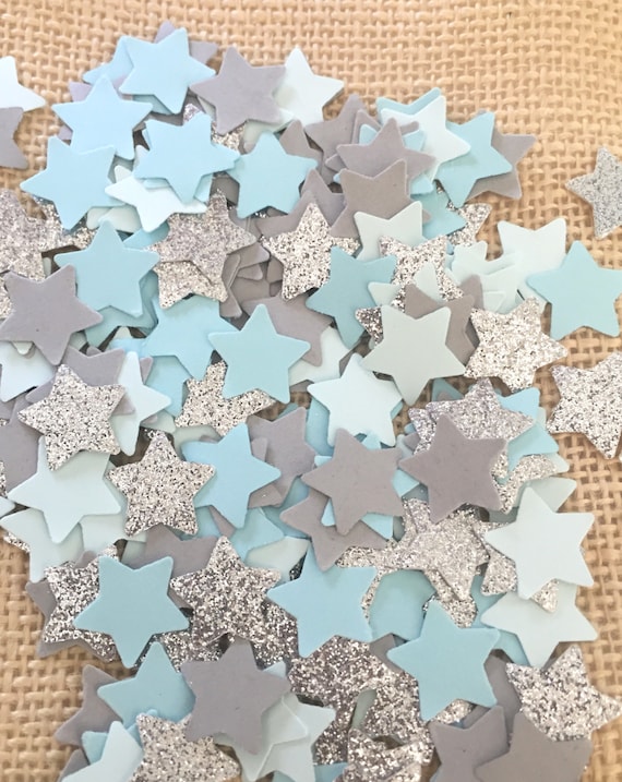 Glitter Confetti Stars - Blue