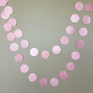 Pink Glitter Circle Garland, Princess Party Decorations,First Birthday Decorations,Baby Shower,Bridal Shower, Ballerina, Pink Decorations