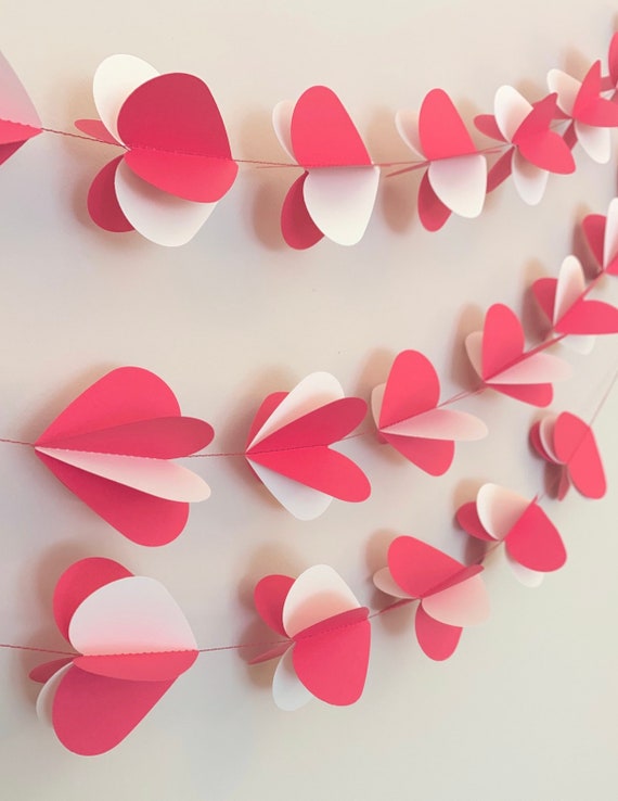 3d Heart Garland Wedding Garland Engagement Party Decoration Etsy