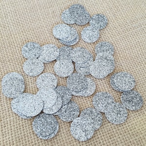 Silver Glitter Circle Confetti, Bridal Shower, Silver Wedding Decor,Silver Glitter Decor,Birthday,Party Confetti