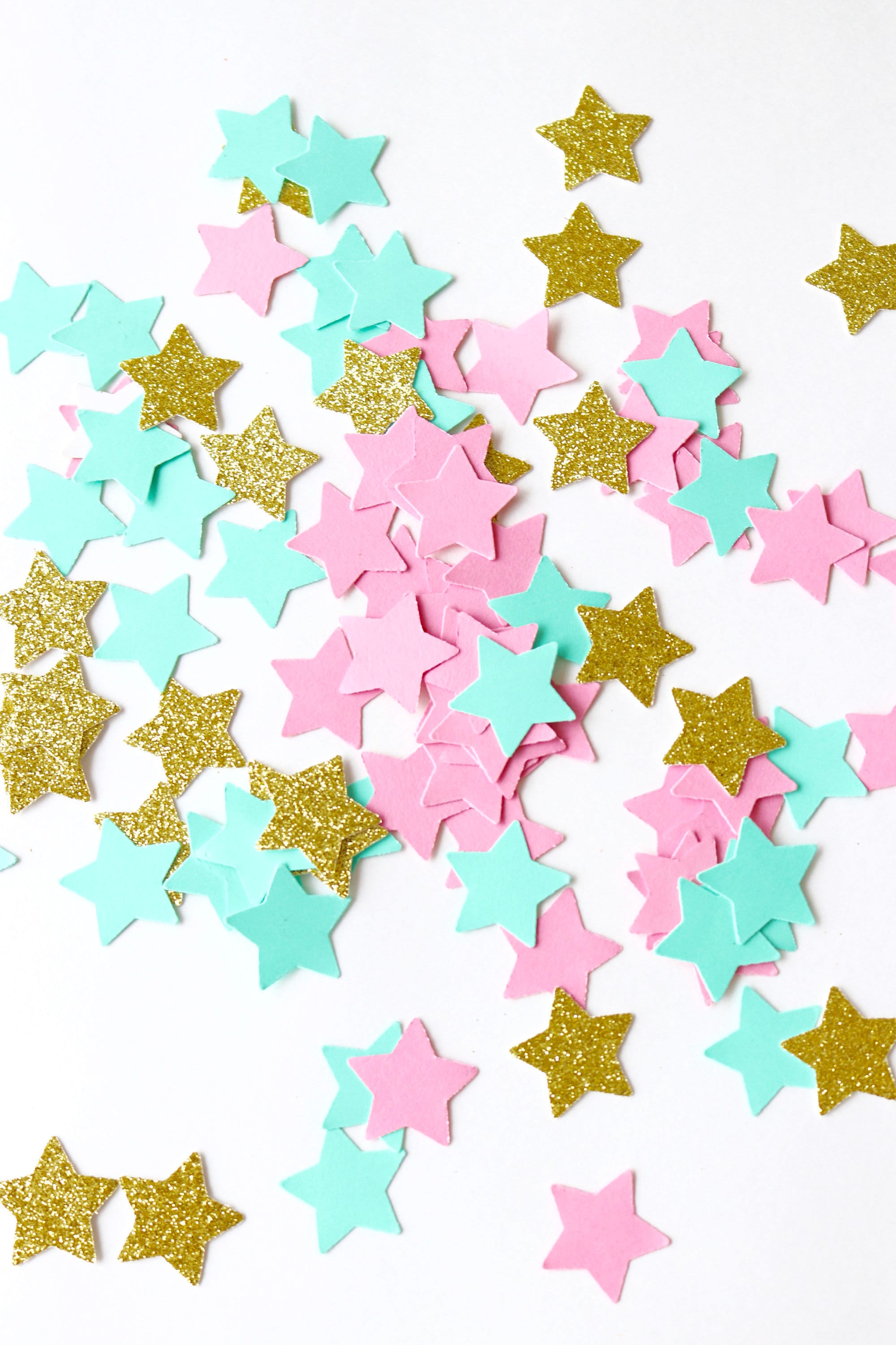 Mint Gold Glitter and Pink confetti Mint Party Decor Twinkle Twinkle Little Star Decor Gender Reveal Confetti