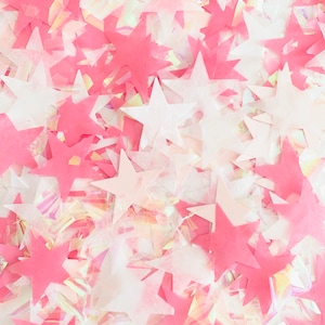 Pink Iridescent Star Confetti,Twinkle Twinkle Little Star Party,Girl Baby Shower Decoration,Unicorn Party Decorations,Star Party Decorations