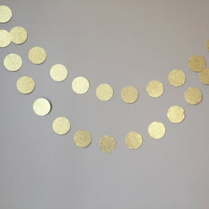 Gold Glitter Circle Garland, Wedding Decorations,Bridal Shower,Birthday, Party Supplies, 50th Birthday Decorations