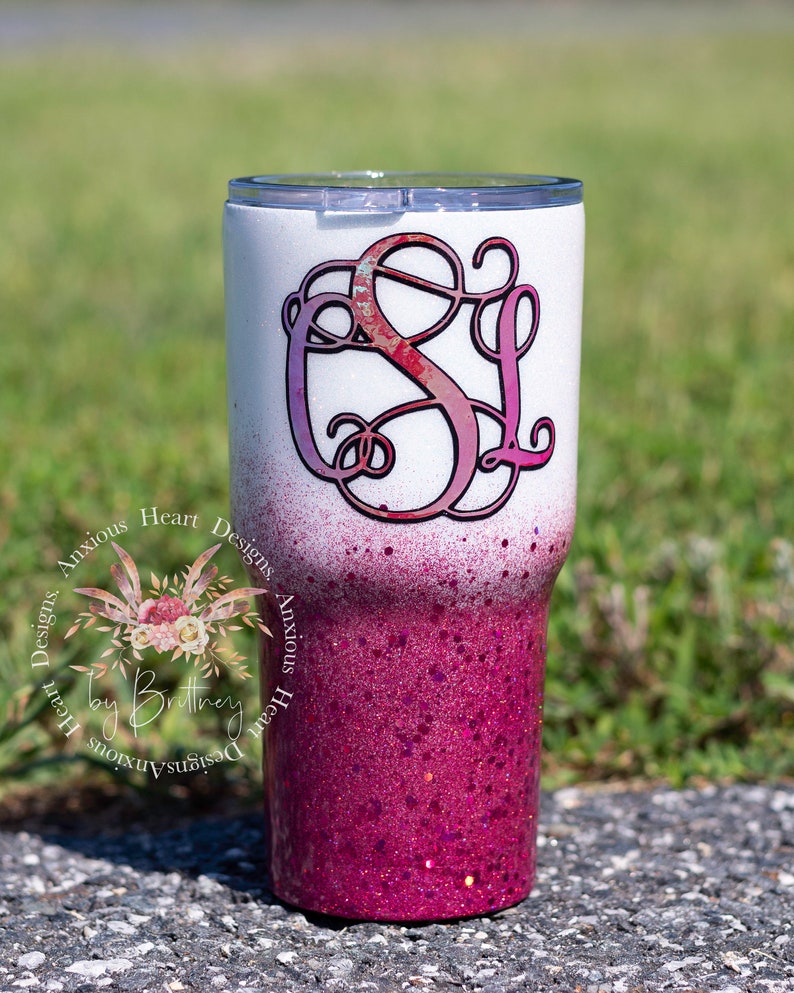 glitter stainless steel tumbler