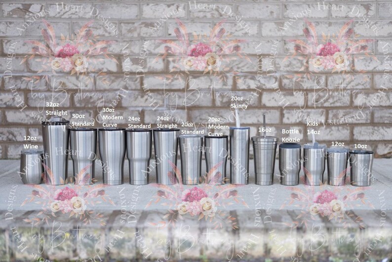 Stainless Steel Tumbler Size Mock Up Etsy