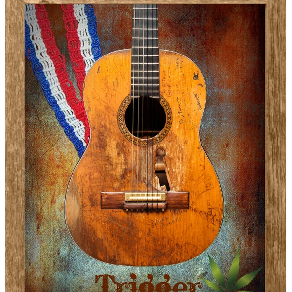 Willie Nelson's Trigger guitar print, Willie Nelson wall art, Trigger guitar print, Country music lover gift, Under 10 dollars