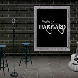 Merle Haggard printable, Country music print, Merle Haggard fan art, Restaurant print, Bar wall art, Music room art, Digital wall art