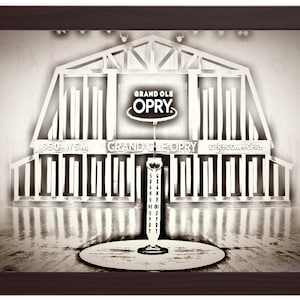 Desenho de esboço de palco Grand Ole Opry para impressão, desenho de esboço de círculo Grand Ole Opry de madeira para impressão, desenho de esboço de Grand Ole Opry