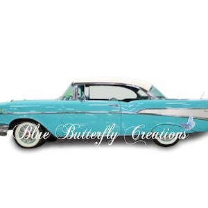 1957 Chevy Bel Air digital PNG, Chevy Classic car PNG, Antique Chevy PNG