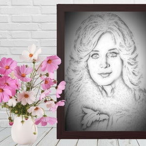 Esboço de Barbara Mandrell para impressão, desenho de Barbara Mandrell para impressão, impressão digital de música country, arte de parede de fã de Barbara Mandrell