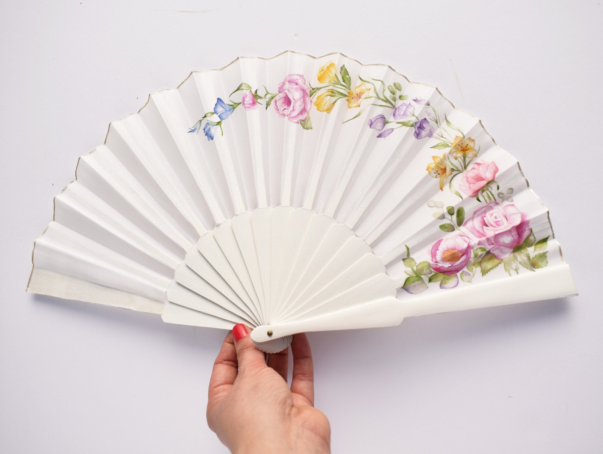 Bridal Fan / Floral Fan / Bridal Hand Fan / Wedding Hand Fan / Etsy