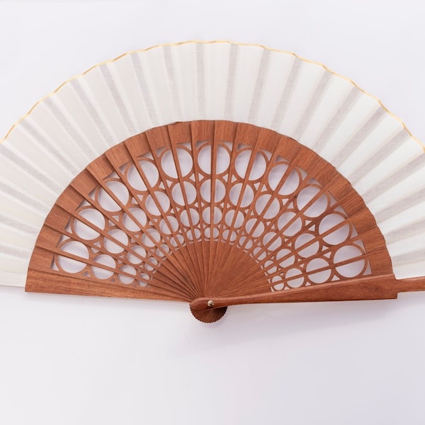 Openwork wooden fan - handmade - FREE SHIPPING