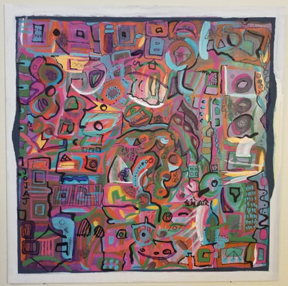 2017, 2' x 2', acrylic on hardboard