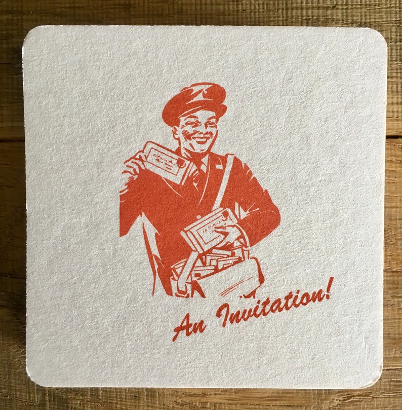 coaster invitations Beer mat EPHEMERA: Invitations pack of 20