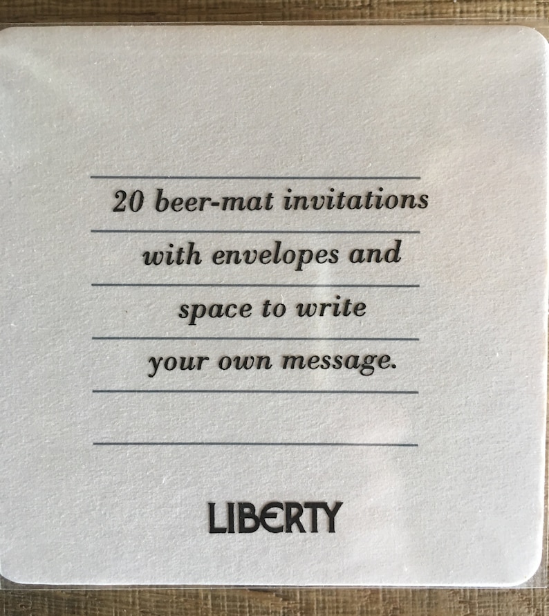 coaster invitations Beer mat EPHEMERA: Invitations pack of 20