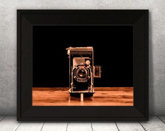 Camera Print, Digital size 85x65cm, Vintage Camera Print, Eastman Kodak Camera, Fine Art Print, Artwork, Home  Decor, Office decor, Gift