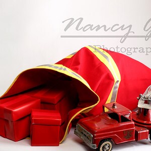 Fire Department Santa Present Bag, Gift for Him, Home Decor, Fabric Art, Santa Claus Bag, Christmas Santa Bag, Firefighter bag for Christmas image 6