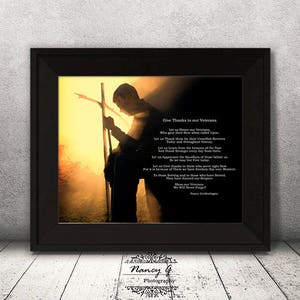 Prayer, Give Thanks to our Veterans, Military Prayer Print, Word wall art, Prayer Print, Inspirational words wall décor, Veteran gift