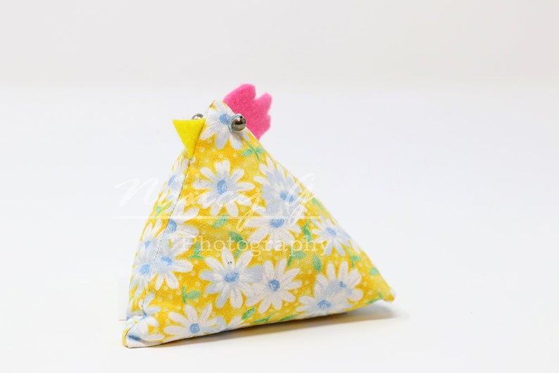 Chicken pin cushions, pin cushion, stuffed rice bag, animal, farm animal, cute bag, fabric, animals, bird, sewing equipment, supplies, sew #12 yellow