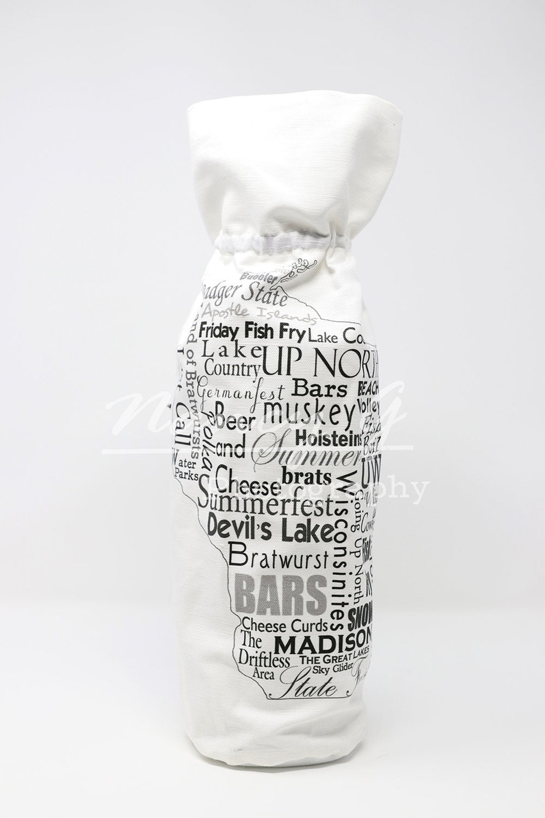 Wine Bag, Wisconsin, Travel, Graphic, Word Art, Gift, Traveler, Slogan