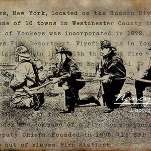 Vintage Firefighters, Firefighters Print, Custom City, Wall Art, Fine Art Print, Artwork, Home Decor, Office Decor, Firefighter Gift image 4