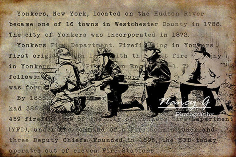 Vintage Firefighters, Firefighters Print, Custom City, Wall Art, Fine Art Print, Artwork, Home Decor, Office Decor, Firefighter Gift image 4