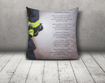 Decorative Pillow, Firemans Prayer, firefighter gift, Firefighter Prayer Print, Firefighter wall art, Prayer Print, Inspirational word