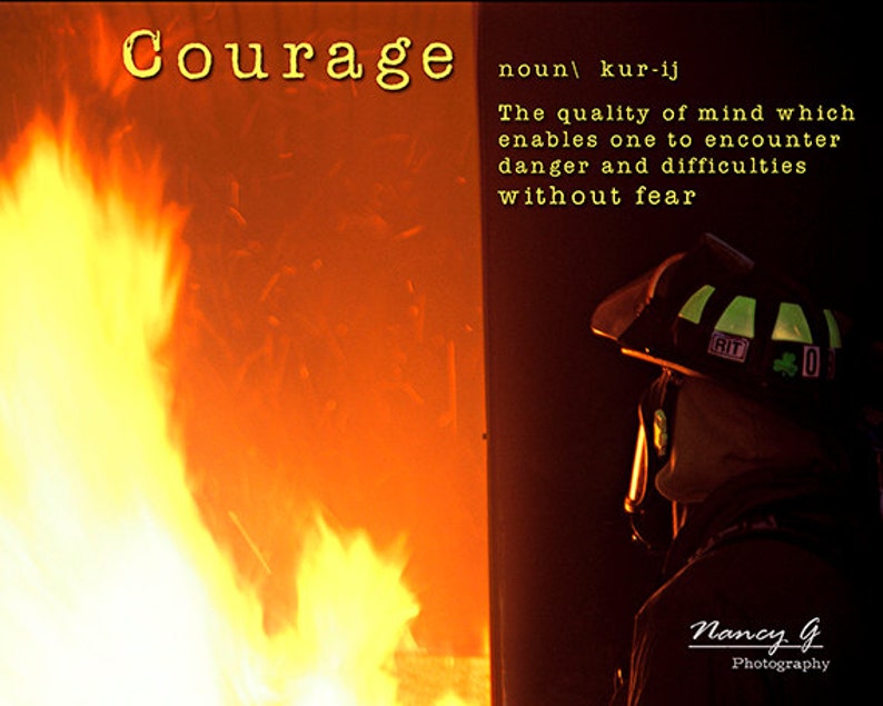 Courage Print, Firefighter Wall Art, Firefighter Gift, Fine Art Print ...