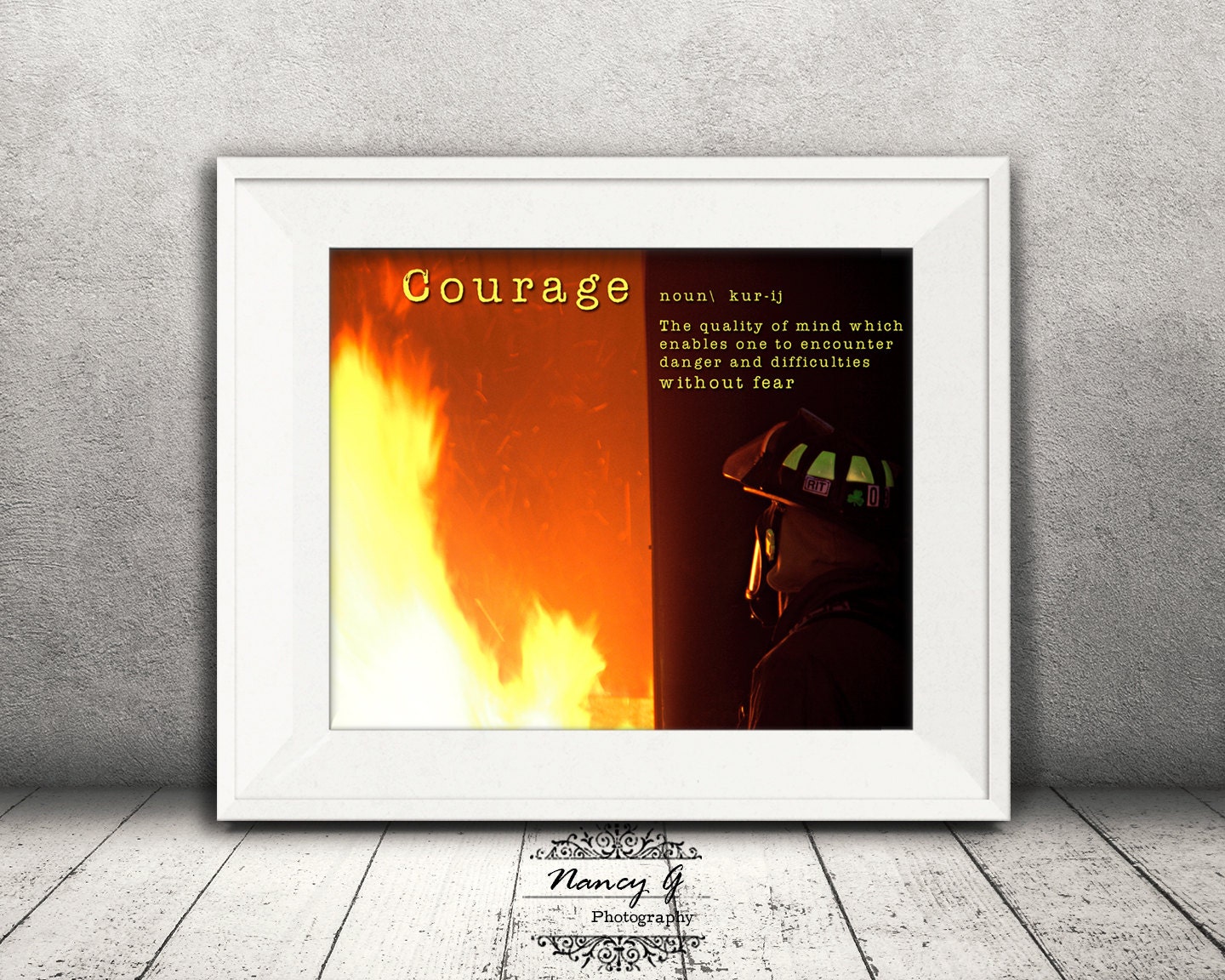 Courage Print, Firefighter Wall Art, Firefighter Gift, Fine Art Print ...