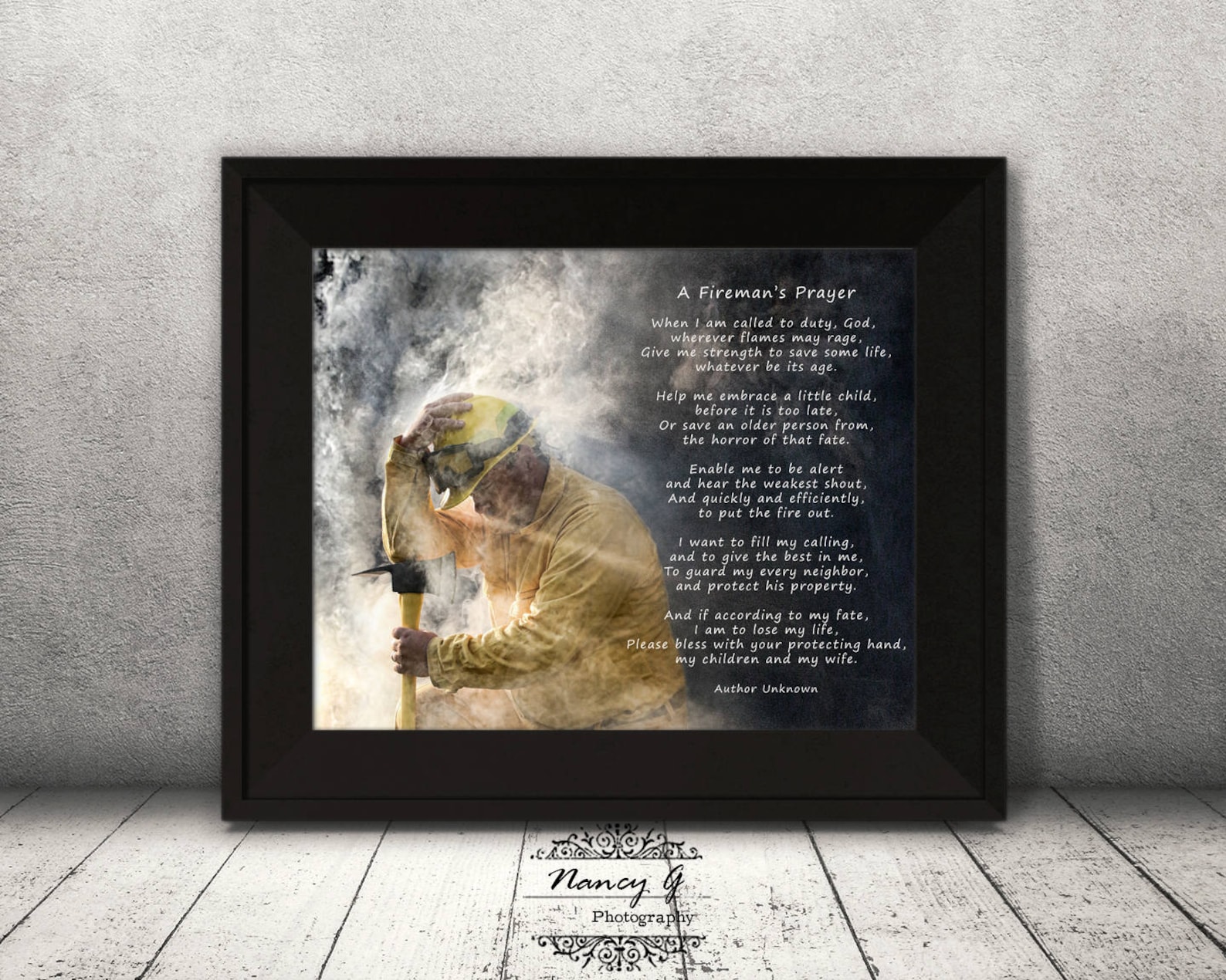 Firemans Prayer, Firefighter Prayer Print, Firefighter Wall Art, Prayer ...