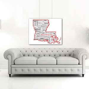 État de la Louisiane, service d'incendie de Bâton Rouge, cadeau imprimé personnalisé, Word Art, typographie, carte de LA, pompier, FD, impression d'art pompier