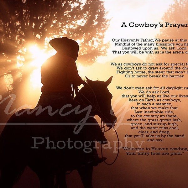 Cowboy's Prayer Downloadable Printed Art, Color Photo, Wall Art Photography, Printable Poster, Digital Download, Western Room Decor