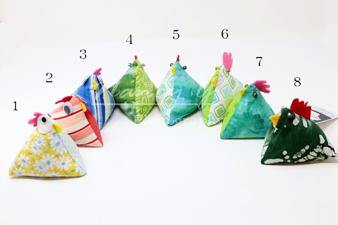 Chicken Pin Cushions, Pin Cushion, Stuffed Rice Bag, Animal, Farm