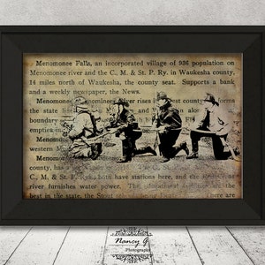 Vintage Firefighters, Firefighters Print, Custom City, Wall Art, Fine Art Print, Artwork, Home Decor, Office Decor, Firefighter Gift immagine 1